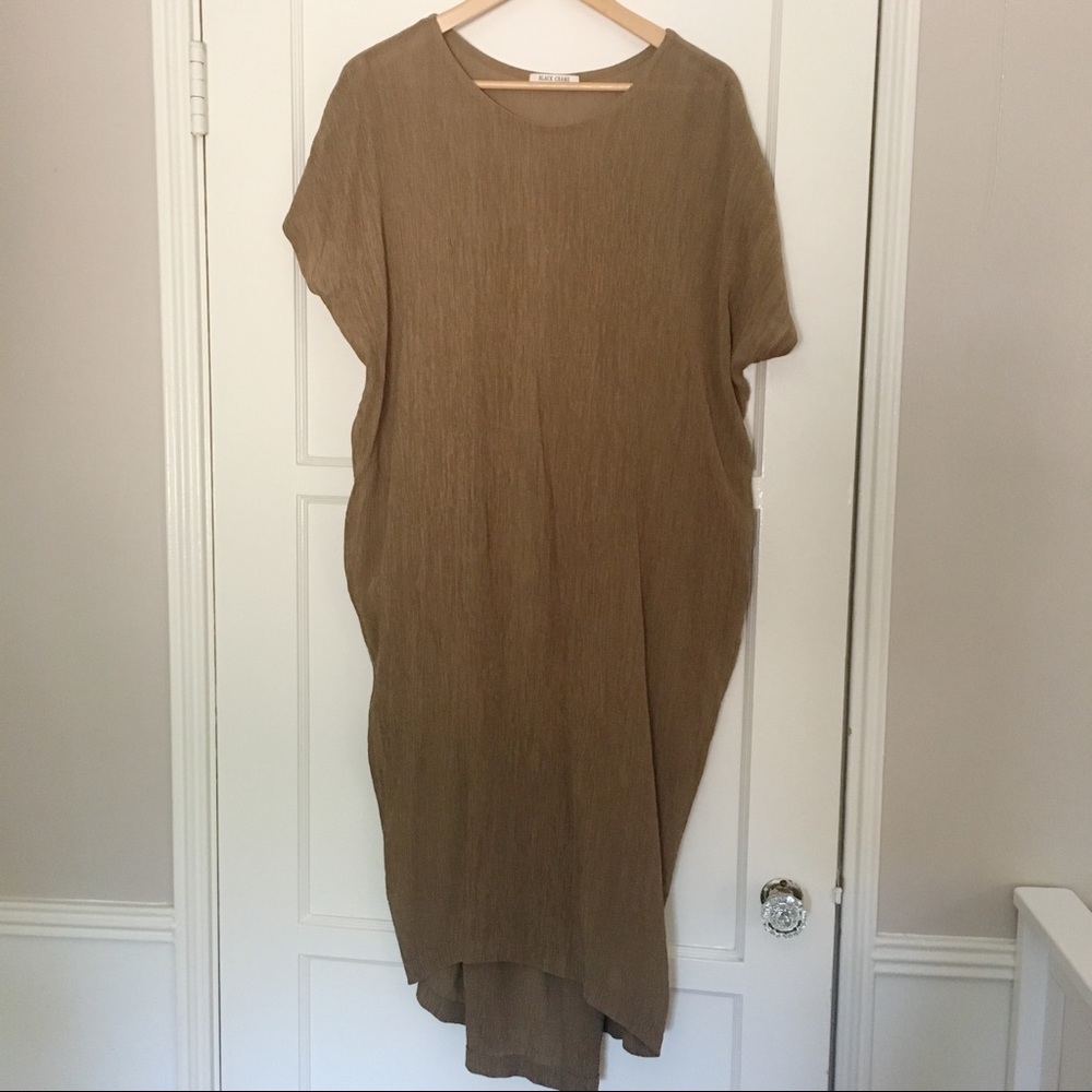 Black Crane pleated cocoon dress